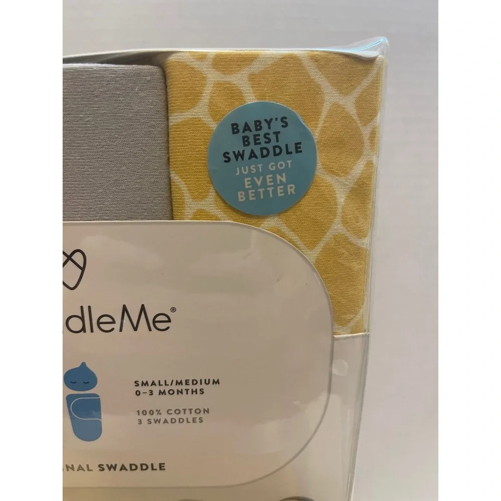 Swaddle Me set of 3 swaddle‎ blankets size small/medium 0-3 months NEW giraffes